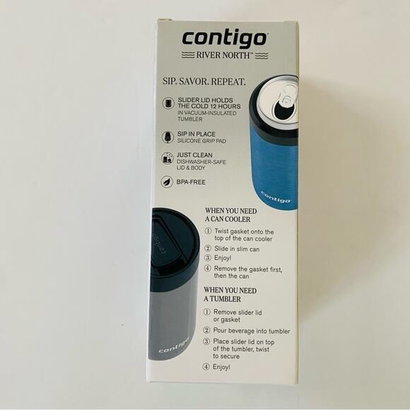 Contigo | River North Make It A Double Slim Can Holder Tumbler NWT - Picture 4 of 8